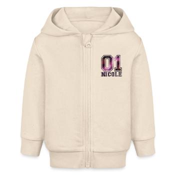 Nicole Name - Baby Organic Kapuzenjacke Baby Connector von Stanley/Stella - Natur - Vorne