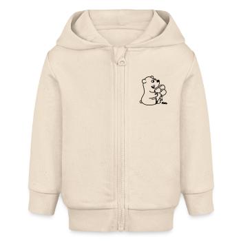 Eisbär - Veste à capuche bébé bio Stanley/Stella - écru doux - Devant