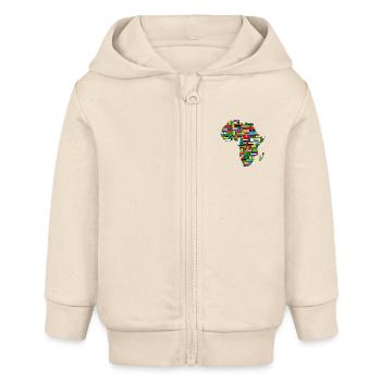 AFRICA AFRICA CONTINENT GIFTS - Baby Organic Zip-up Hoodie by Stanley/Stella - soft Ecru - Front