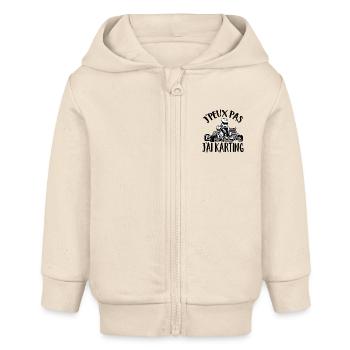Ich kann nicht Ich habe Go-Kart lustigen Humor Karting - Baby Organic Kapuzenjacke Baby Connector von Stanley/Stella - Natur - Vorne