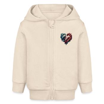 Herz - Baby Organic Kapuzenjacke Baby Connector von Stanley/Stella - Natur - Vorne