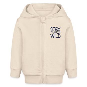 Bleib wild - Baby Organic Kapuzenjacke Baby Connector von Stanley/Stella - Natur - Vorne