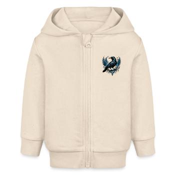 Majestätische Schwarze Krähe - Baby Organic Kapuzenjacke Baby Connector von Stanley/Stella - Natur - Vorne