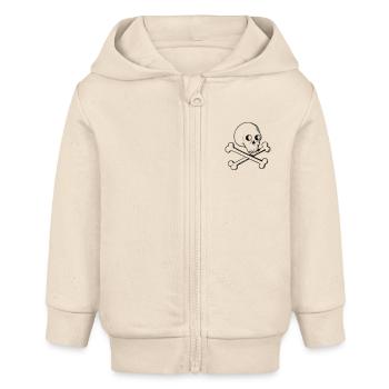 Schädel und Knochen - Baby Organic Kapuzenjacke Baby Connector von Stanley/Stella - Natur - Vorne