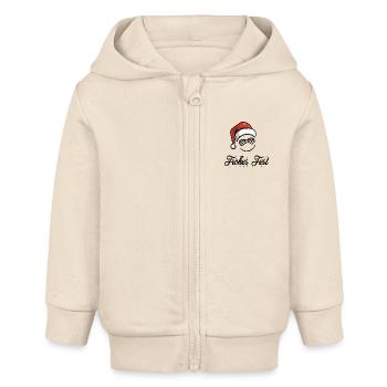 frohes fest nikolaus - Baby Organic Kapuzenjacke Baby Connector von Stanley/Stella - Natur - Vorne