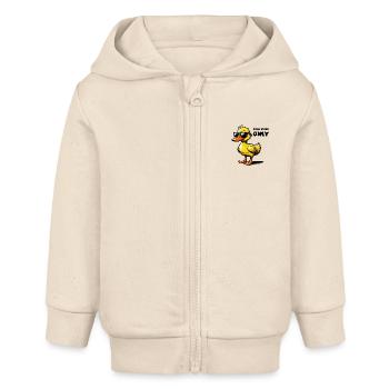 Bande dessinée de canard - Veste à capuche bébé bio Stanley/Stella - écru doux - Devant