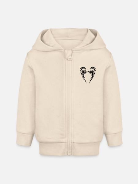 Wings - Baby Organic Zip-up Hoodie by Stanley/Stella - soft Ecru