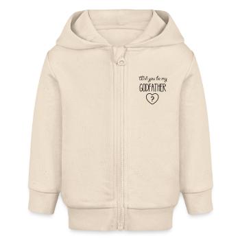 Willst du mein Pate sein? - Baby Organic Kapuzenjacke Baby Connector von Stanley/Stella - Natur - Vorne