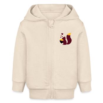 squirell love nuts - Baby Organic Kapuzenjacke Baby Connector von Stanley/Stella - Natur - Vorne