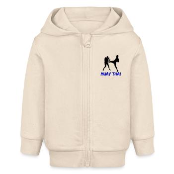 Muay Thaï - Veste à capuche bébé bio Stanley/Stella - écru doux - Devant