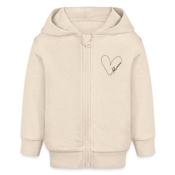 Adriana Name Herzlinie - Baby Organic Kapuzenjacke Baby Connector von Stanley/Stella - Natur - Vorne