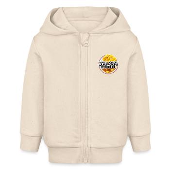Nous aimons le japon curry japonais - Veste à capuche bébé bio Stanley/Stella - écru doux - Devant