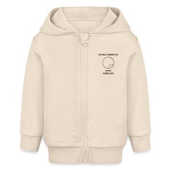 Sans géométrie, la vie n’a aucun sens - Veste à capuche bébé bio Stanley/Stella - écru doux - Devant