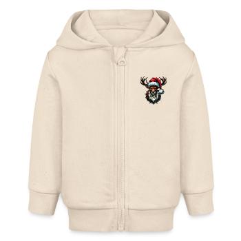 reh christmas reindeer - Baby Organic Kapuzenjacke Baby Connector von Stanley/Stella - Natur - Vorne