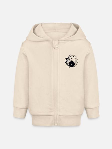 Yin Yang - Baby Organic Kapuzenjacke Baby Connector von Stanley/Stella - Natur
