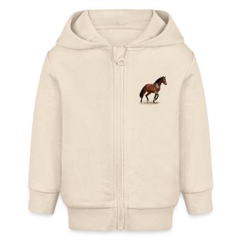 Selle Français 3 - Veste à capuche bébé bio Stanley/Stella - écru doux - Devant
