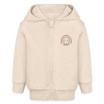 Baker! Rainbow, customizable - Baby Organic Zip-up Hoodie by Stanley/Stella - soft Ecru - Front