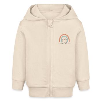 Berrit! Rainbow, customizable - Baby Organic Zip-up Hoodie by Stanley/Stella - soft Ecru - Front