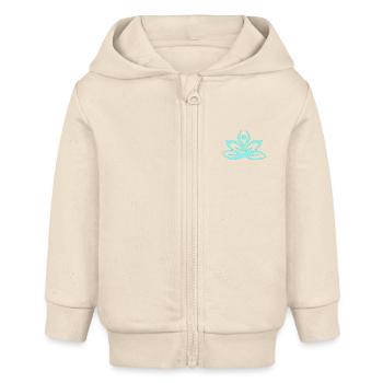 Yoga Shirt / Lotusblüte mint türkis blau - Baby Organic Kapuzenjacke Baby Connector von Stanley/Stella - Natur - Vorne