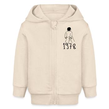 1978 Birthday 1978 - Baby Organic Zip-up Hoodie by Stanley/Stella - soft Ecru - Front