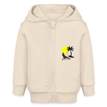 Vacances reposantes en été - Veste à capuche bébé bio Stanley/Stella - écru doux - Devant
