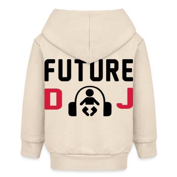 Baby Geburstag Geschenk Sprüche DJ Kopfhörer - Baby Organic Kapuzenjacke Baby Connector von Stanley/Stella - Natur - Hinten