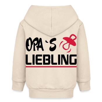 Baby Geburstag Geschenk Spruch Opas Liebling Opi - Baby Organic Kapuzenjacke Baby Connector von Stanley/Stella - Natur - Hinten