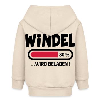 Baby Windel Geburstag Geschenk Sprüche - Baby Organic Kapuzenjacke Baby Connector von Stanley/Stella - Natur - Hinten