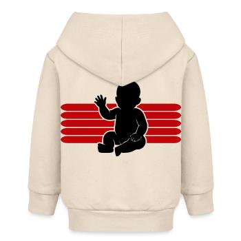 Baby Motiv winken Body Strampler Lustige Sprüche - Baby Organic Kapuzenjacke Baby Connector von Stanley/Stella - Natur - Hinten