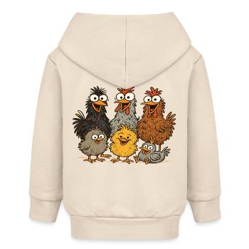 Bunte Hühner Cartoon Muster - Baby Organic Kapuzenjacke Baby Connector von Stanley/Stella - Natur - Hinten