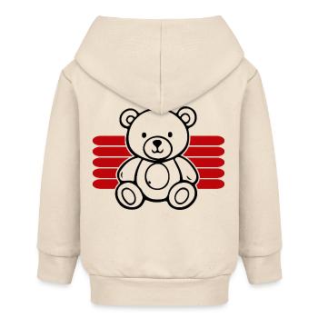 Baby Spielzeug Teddybär Stofftier lustige Sprüche - Baby Organic Kapuzenjacke Baby Connector von Stanley/Stella - Natur - Hinten