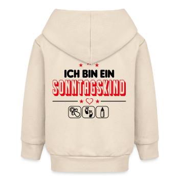 Sonntagskind Geboren am Sonntag Babysprüche - Baby Organic Kapuzenjacke Baby Connector von Stanley/Stella - Natur - Hinten