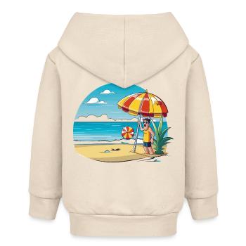 Strandurlaub Cartoon mit Sonnenschirm - Baby Organic Kapuzenjacke Baby Connector von Stanley/Stella - Natur - Hinten