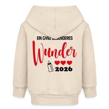Ein Wunder 2026 Babysprüche Herz Milchflasche - Baby Organic Kapuzenjacke Baby Connector von Stanley/Stella - Natur - Hinten