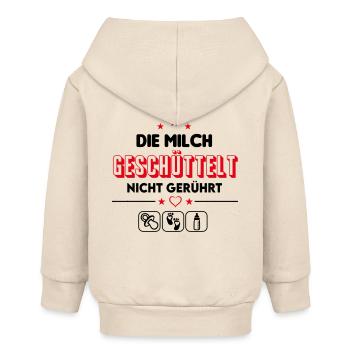 Milch Flasche geben Durst Essen Babysprüche - Baby Organic Kapuzenjacke Baby Connector von Stanley/Stella - Natur - Hinten