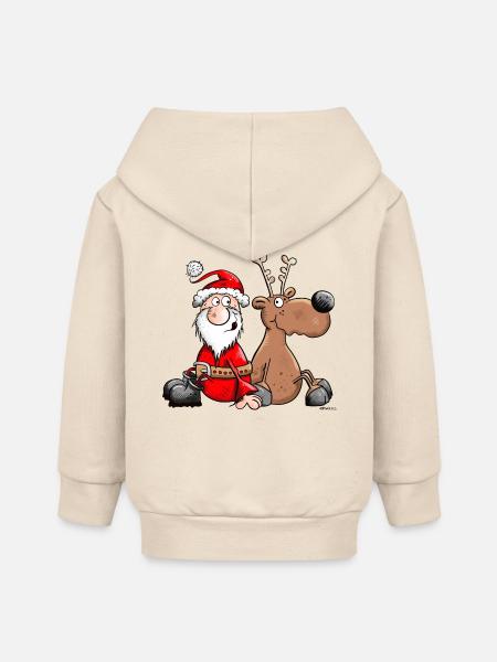 Weihnachts Dreamteam - Baby Organic Kapuzenjacke Baby Connector von Stanley/Stella - Natur