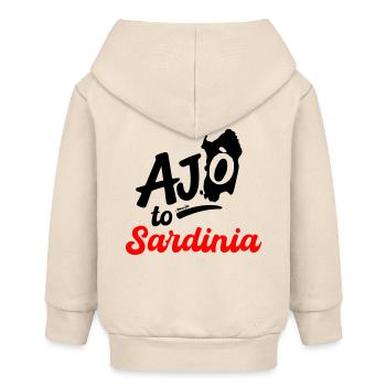 ajó à la Sardaigne, ajó en Sardaigne ! - Veste à capuche bébé bio Stanley/Stella - écru doux - Dos