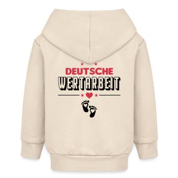 Deutsche Wertarbeit Babysprüche Milchflasche Herz - Baby Organic Kapuzenjacke Baby Connector von Stanley/Stella - Natur - Hinten