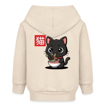Chaton mange Ramen Illustration - Veste à capuche bébé bio Stanley/Stella - écru doux - Dos