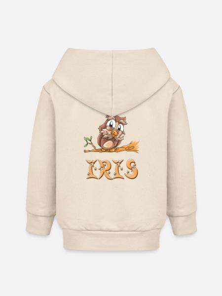 Eule Iris - Baby Organic Kapuzenjacke Baby Connector von Stanley/Stella - Natur