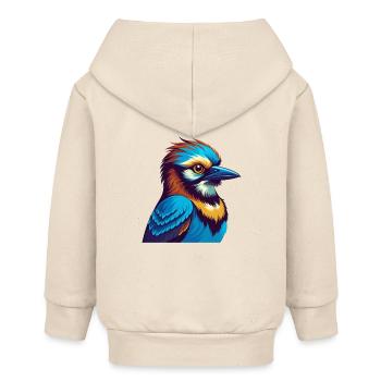 Jay Bird Bunte Kawaii Cartoon Figur Clipart - Baby Organic Kapuzenjacke Baby Connector von Stanley/Stella - Natur - Hinten