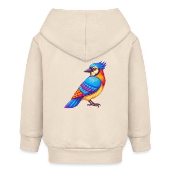 Blauhäher Bunte Kawaii Cartoon Figur Vogel - Baby Organic Kapuzenjacke Baby Connector von Stanley/Stella - Natur - Hinten