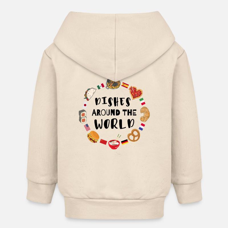 Plats du monde entier - Veste à capuche bébé bio Stanley/Stella - écru doux