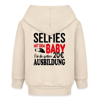 Selfie mit dem Baby Geld bezahlen Babysprüche - Baby Organic Kapuzenjacke Baby Connector von Stanley/Stella - Natur - Hinten