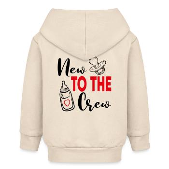 New to the Crew Baby Sayings Nipple Milk Bottle - Baby Organic Zip-up Hoodie by Stanley/Stella - soft Ecru - Back