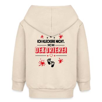 Ich kleckere nicht Ich dekoriere Babysprüche - Baby Organic Kapuzenjacke Baby Connector von Stanley/Stella - Natur - Hinten