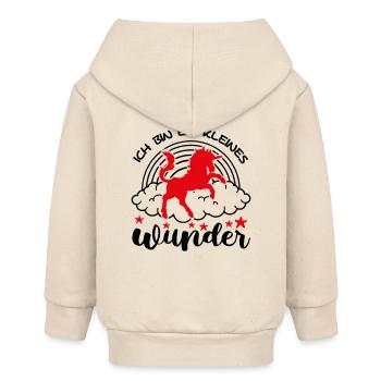Ich bin ein kleines Wunder Einhorn Babysprüche - Baby Organic Kapuzenjacke Baby Connector von Stanley/Stella - Natur - Hinten