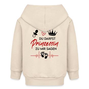 Prinzessin Königin Lieblingskind Babysprüche  - Baby Organic Kapuzenjacke Baby Connector von Stanley/Stella - Natur - Hinten