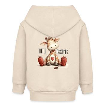 Petit frère girafe - Veste à capuche bébé bio Stanley/Stella - écru doux - Dos