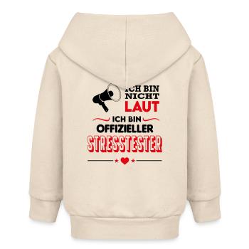 Junge Stress machen Testen Babysprüche Lustig - Baby Organic Kapuzenjacke Baby Connector von Stanley/Stella - Natur - Hinten